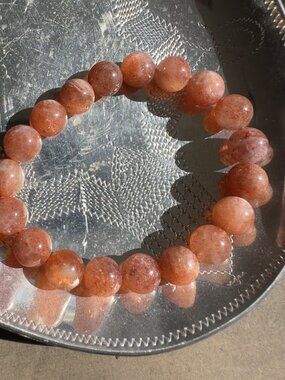 SUNSTONE BRACELET FROM TANZANIA 26 GRAMS 10M BEADS